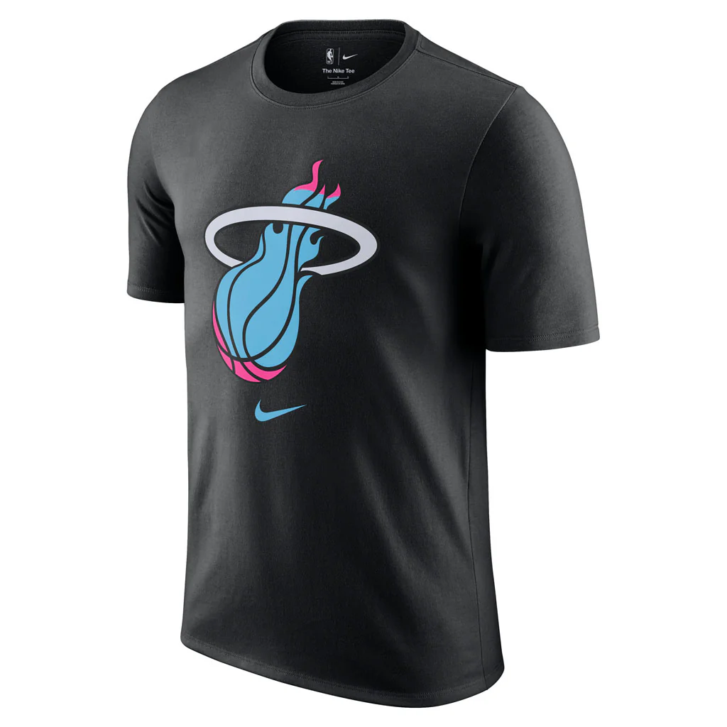 NBA Miami Heat Nike 2025-26 City Edition Logo Essential T-Shirt - Black - Image 2