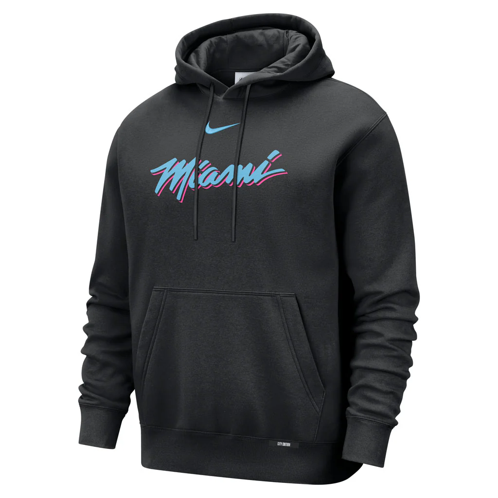 NBA Miami Heat Nike 2025-26 City Edition Wordmark Pullover Hoodie - Black - Image 2