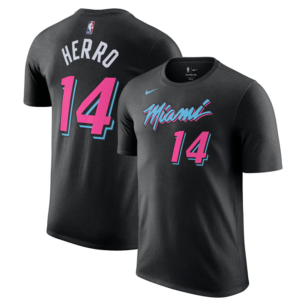 NBA Miami Heat Tyler Herro Nike 2025-26 City Edition Name & Number T-Shirt - Black