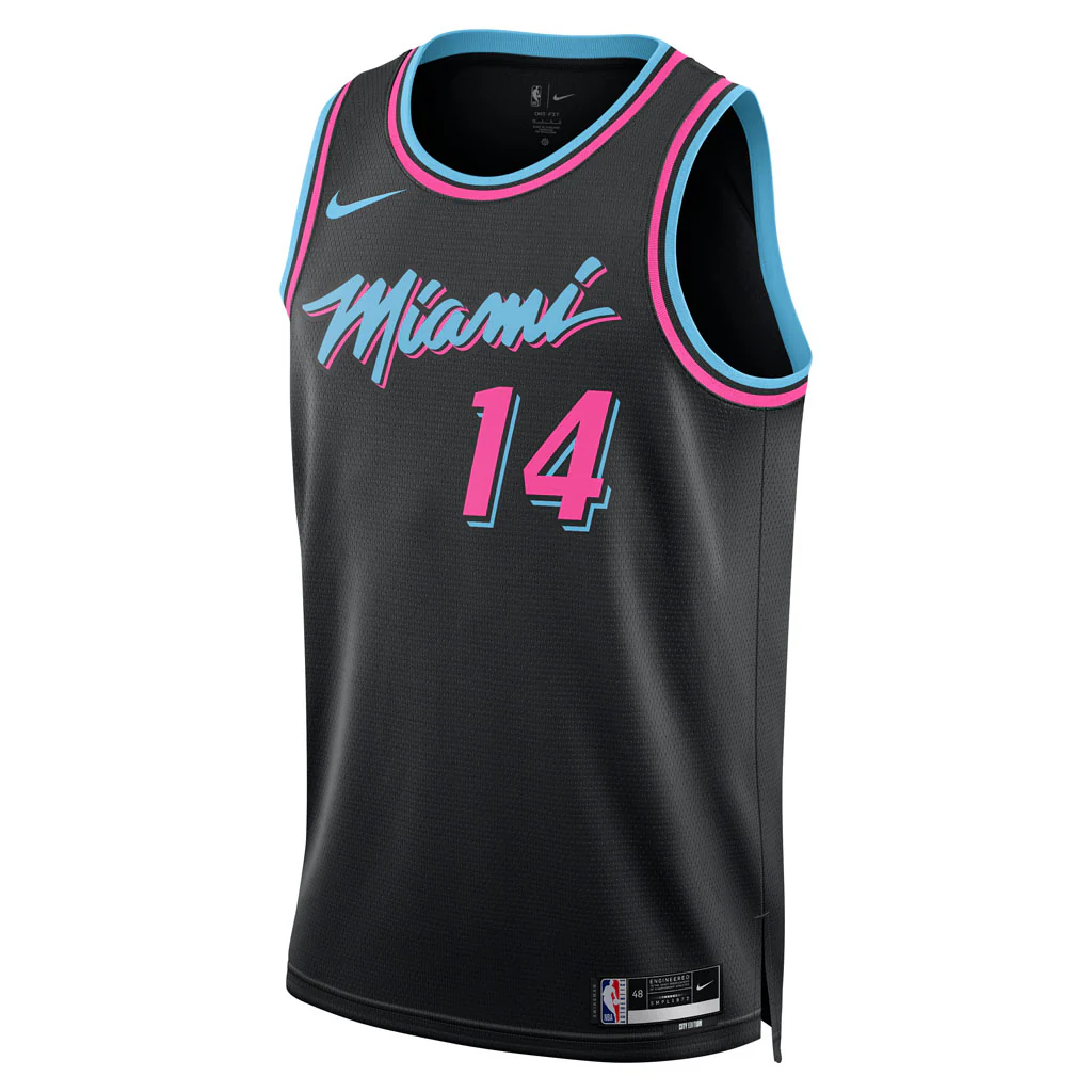 NBA Miami Heat Tyler Herro Nike 2025-26 City Edition Swingman Jersey - Black - Image 2
