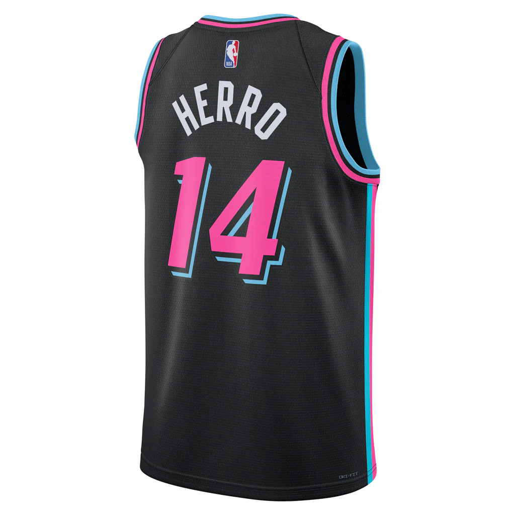 NBA Miami Heat Tyler Herro Nike 2025-26 City Edition Swingman Jersey - Black - Image 3