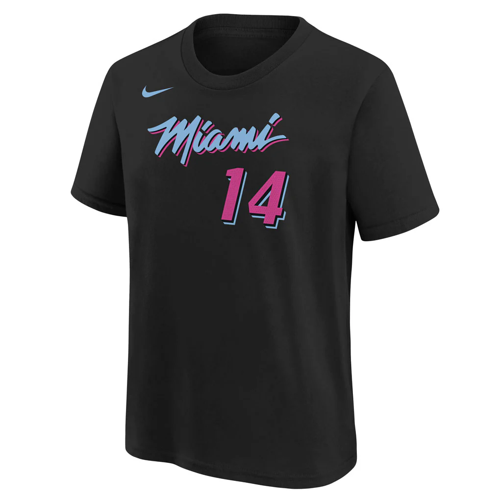 NBA Miami Heat Tyler Herro Youth Nike 2025-26 City Edition Name & Number Tee - Black - Image 2