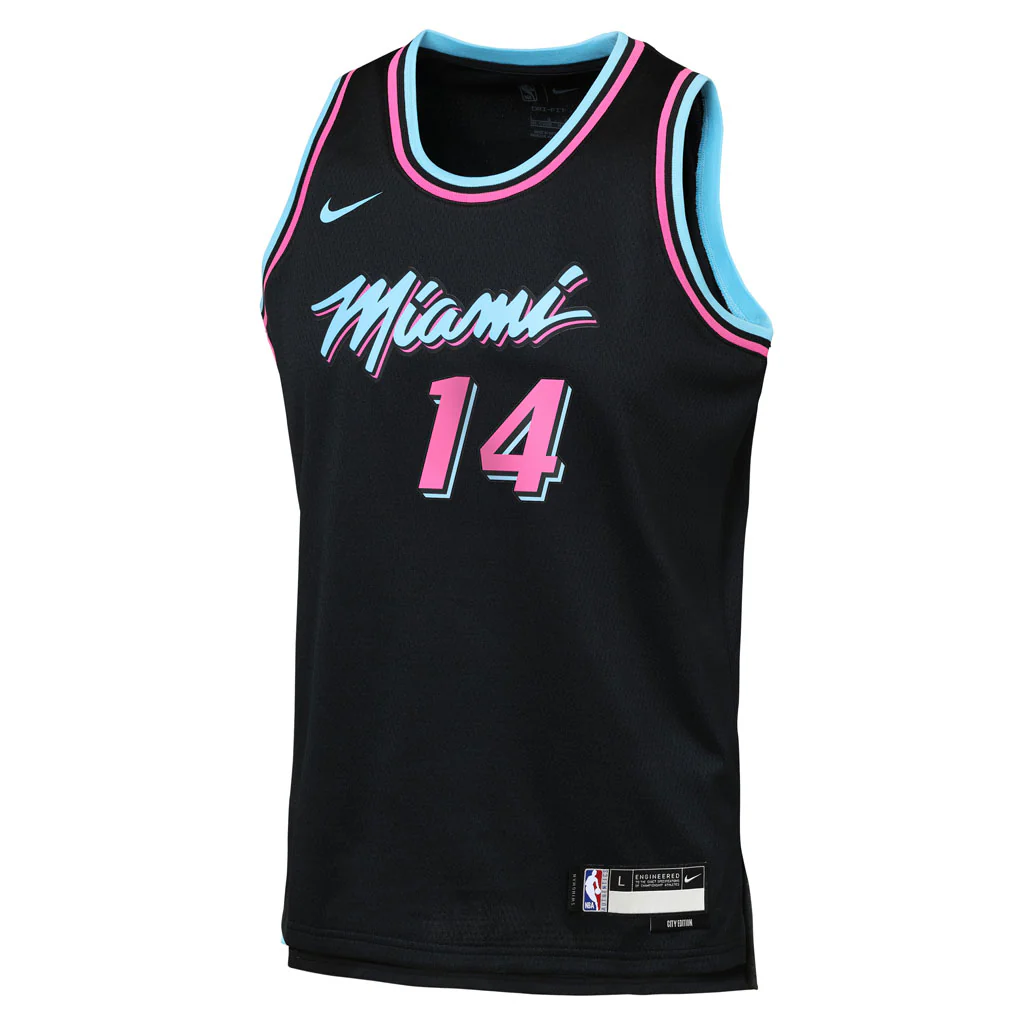 NBA Miami Heat Tyler Herro Youth Nike 2025-26 City Edition Swingman Jersey - Black - Image 2