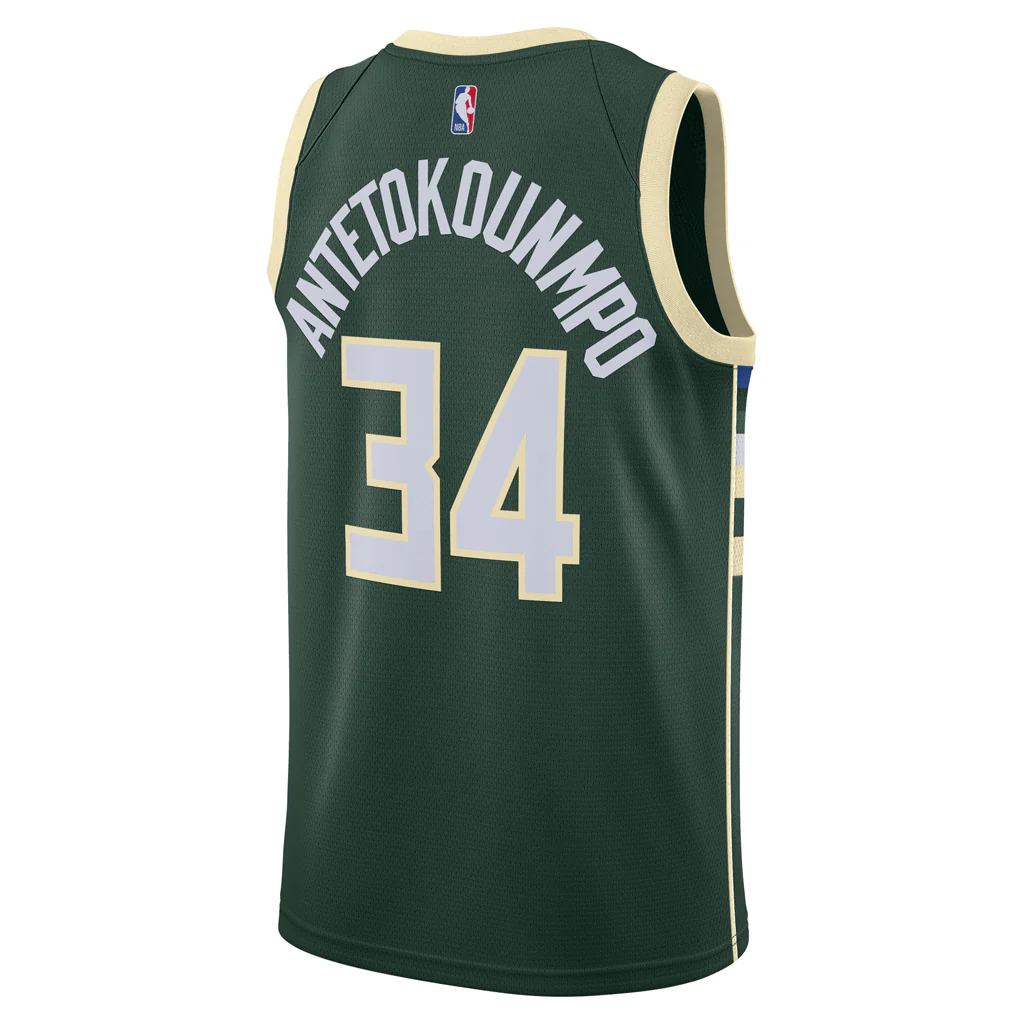 NBA Milwaukee Bucks Giannis Antetokounmpo Nike Icon Swingman Jersey - Image 3
