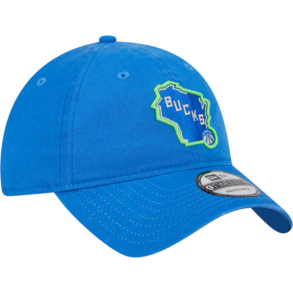 NBA Milwaukee Bucks New Era 2023/24 City Edition Alternate 9TWENTY Adjustable Hat - Blue - Image 2