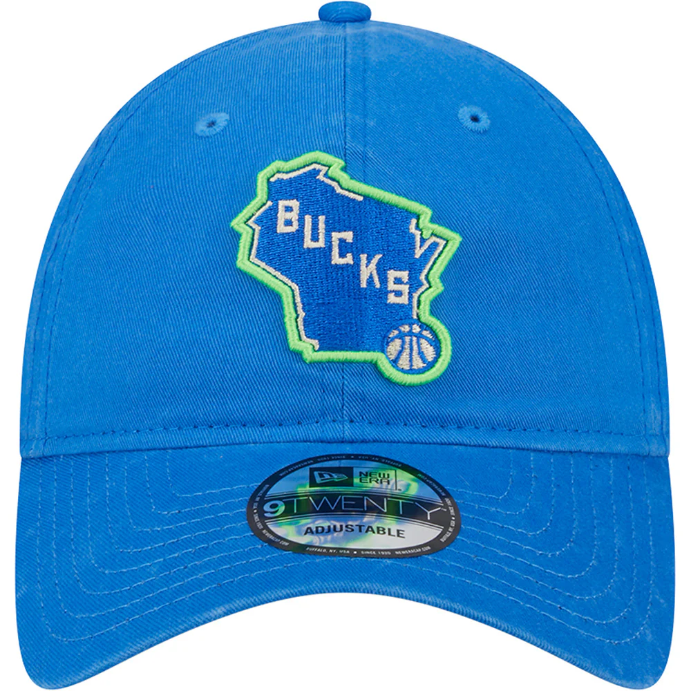 NBA Milwaukee Bucks New Era 2023/24 City Edition Alternate 9TWENTY Adjustable Hat - Blue - Image 3