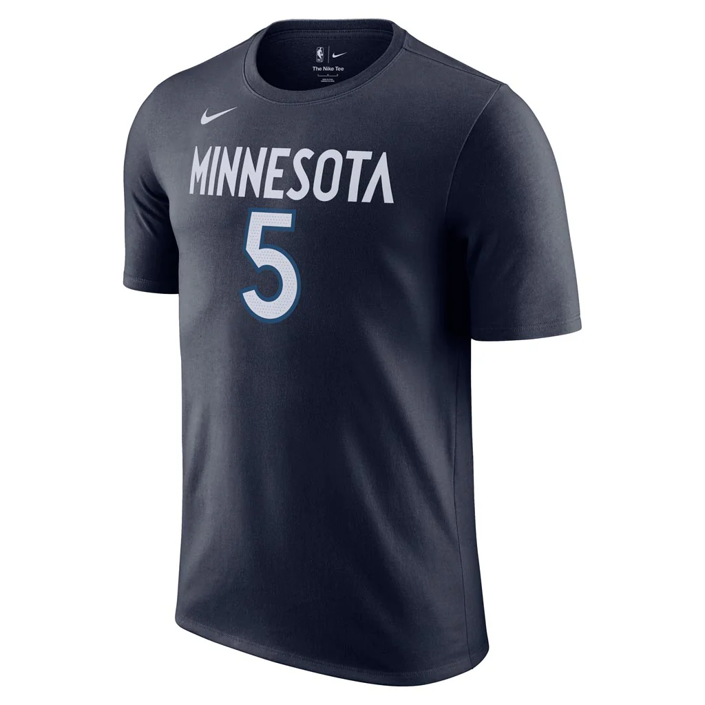 NBA Minnesota Timberwolves Anthony Edwards Nike Icon Name & Number T-Shirt - Navy - Image 2