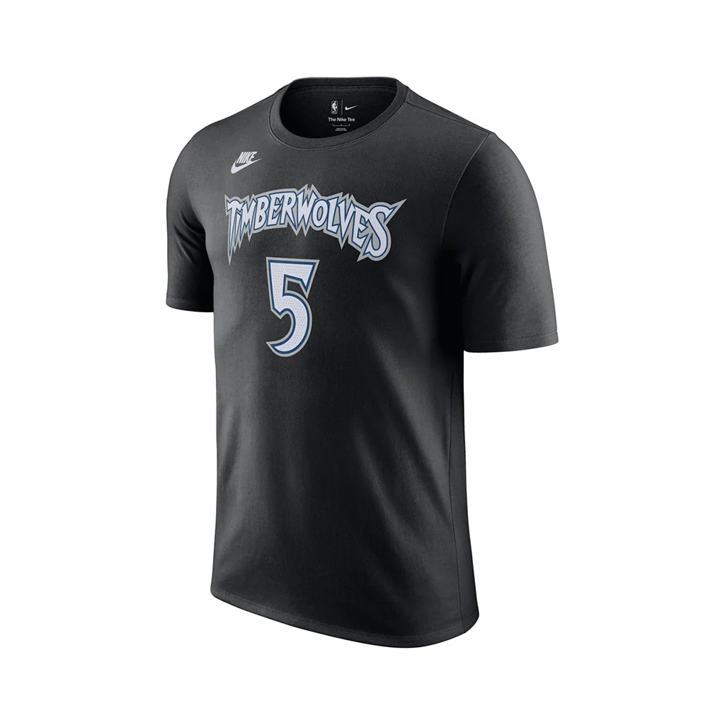 NBA Minnesota Timberwolves Anthony Edwards Youth Nike Hardwood Classics Name & Number T-Shirt - Black - Image 2