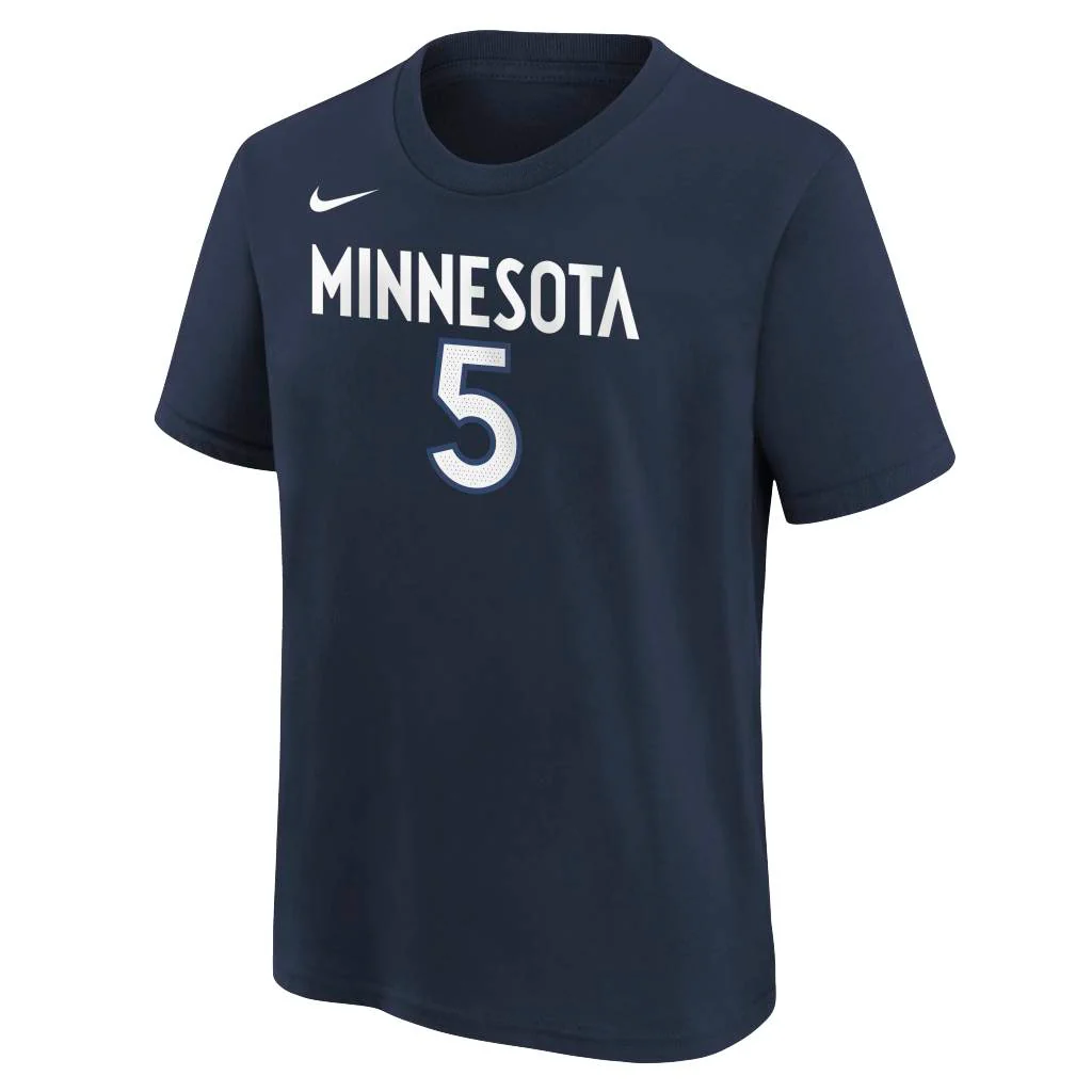 NBA Minnesota Timberwolves Anthony Edwards Youth Nike Icon Name & Number T-Shirt - Navy - Image 2