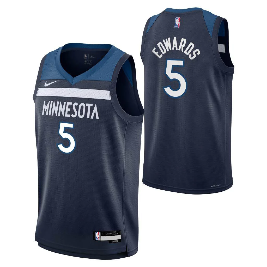NBA Minnesota Timberwolves Anthony Edwards Youth Nike Icon Swingman Jersey - Navy
