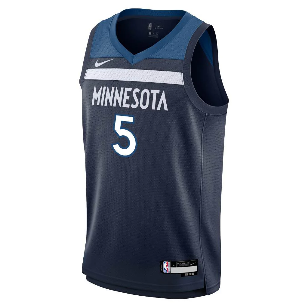 NBA Minnesota Timberwolves Anthony Edwards Youth Nike Icon Swingman Jersey - Navy - Image 2