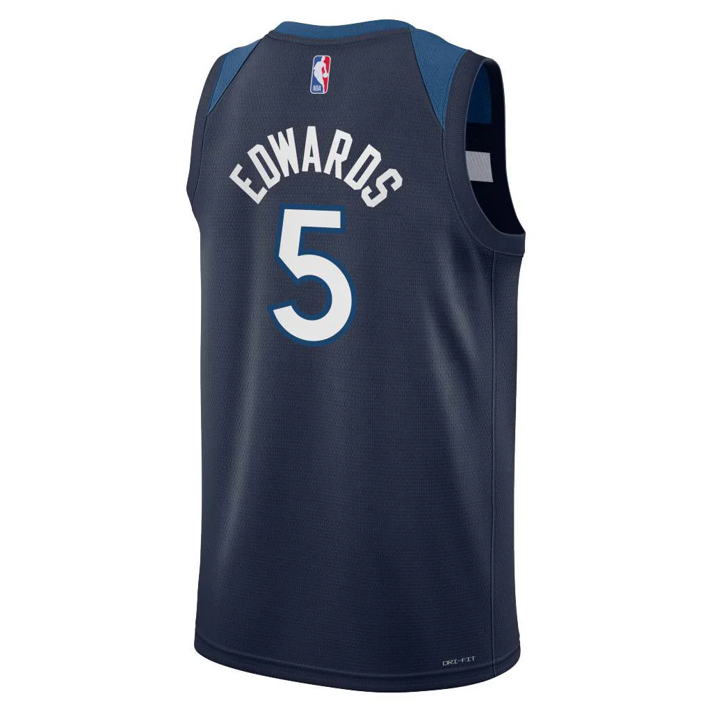 NBA Minnesota Timberwolves Anthony Edwards Youth Nike Icon Swingman Jersey - Navy - Image 3