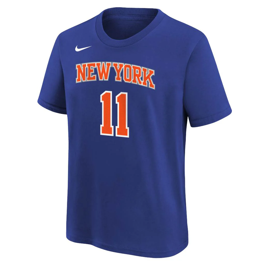 NBA New York Knicks Jalen Brunson Youth Nike Icon Name & Number T-Shirt - Blue - Image 2