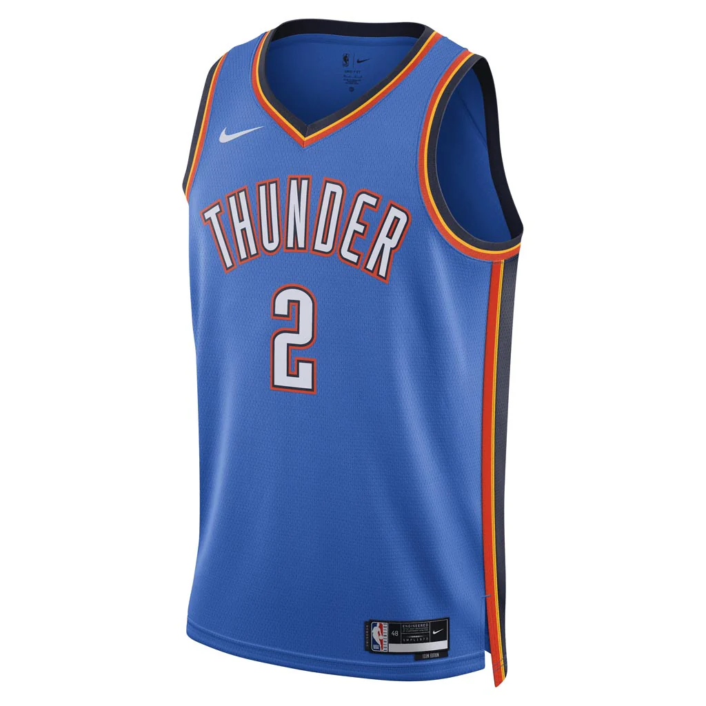 NBA Oklahoma City Thunder Shai Gilgeous-Alexander Nike Icon Swingman Jersey - Blue - Image 2
