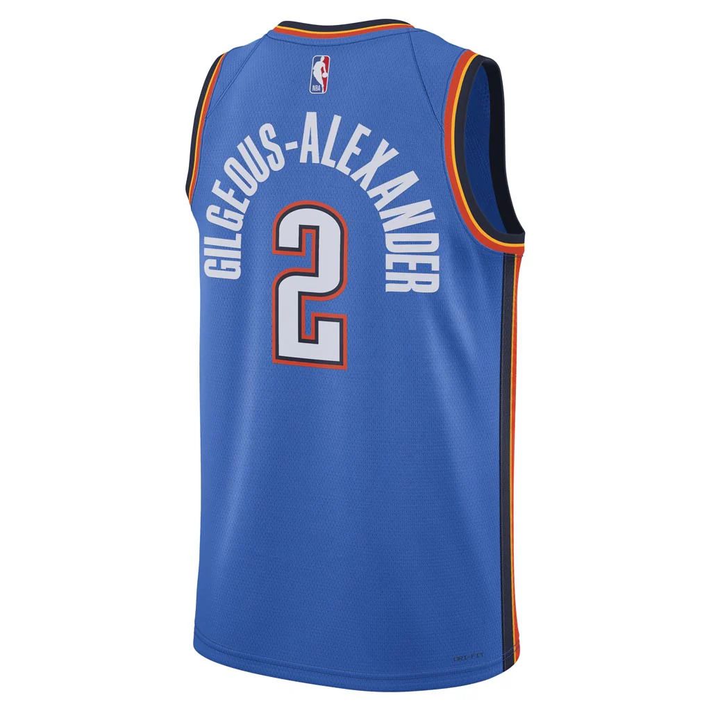 NBA Oklahoma City Thunder Shai Gilgeous-Alexander Nike Icon Swingman Jersey - Blue - Image 3