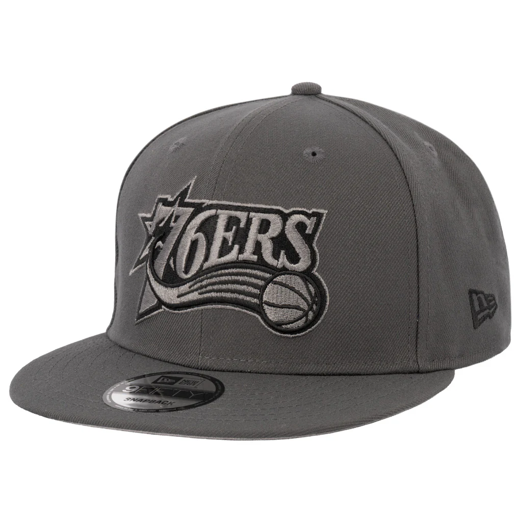 NBA Philadelphia 76ers New Era Gray Prestige 9FIFTY Snapback Hat - Graphite