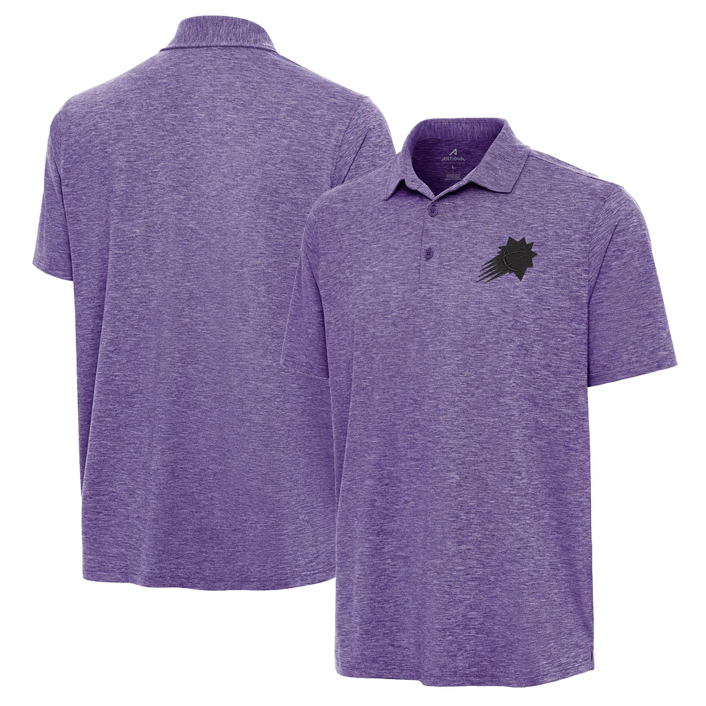NBA Phoenix Suns Antigua Black on Black Shooting Ball Par Three Polo - Purple