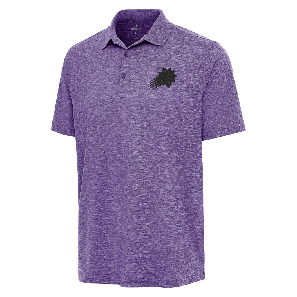 NBA Phoenix Suns Antigua Black on Black Shooting Ball Par Three Polo - Purple - Image 2