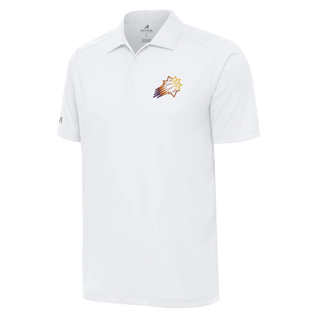 NBA Phoenix Suns Antigua Gradient Outline Shooting Ball Tribute Polo - White - Image 2