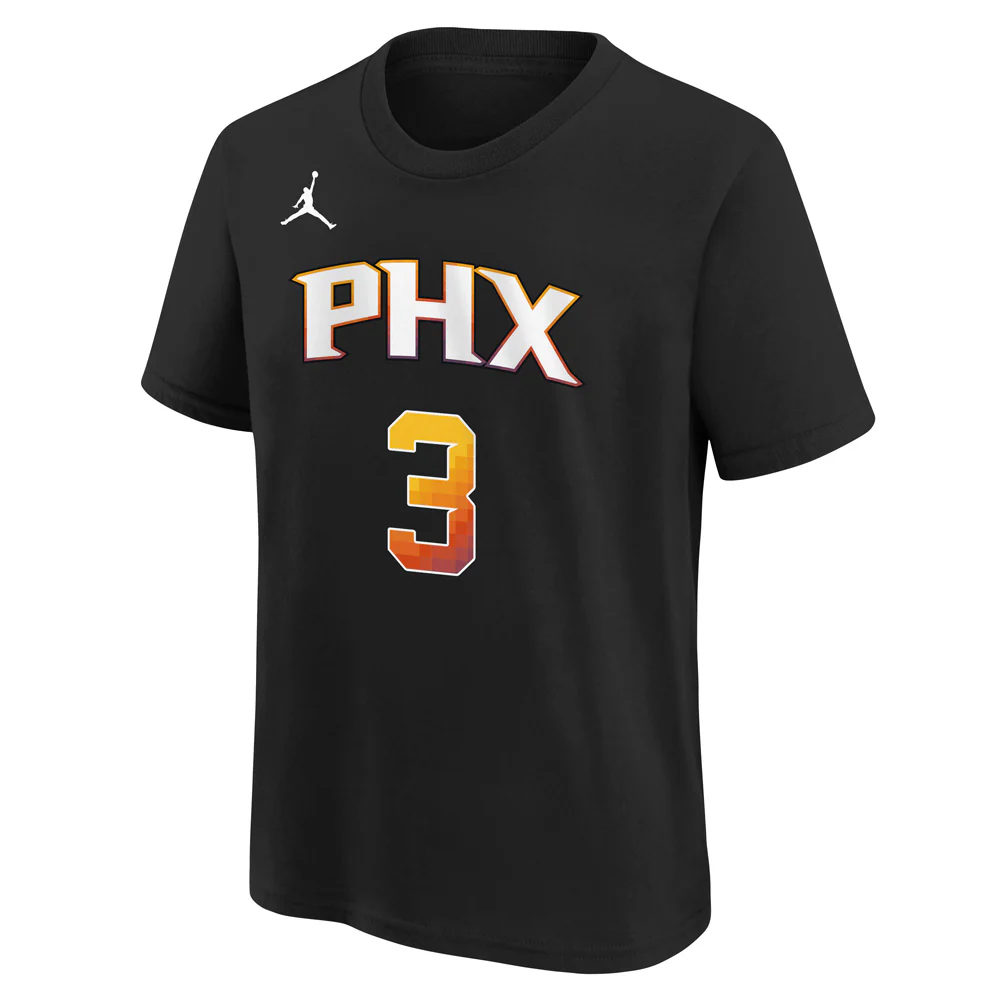 NBA Phoenix Suns Bradley Beal Youth Jordan Statement Name & Number T-Shirt - Black - Image 2