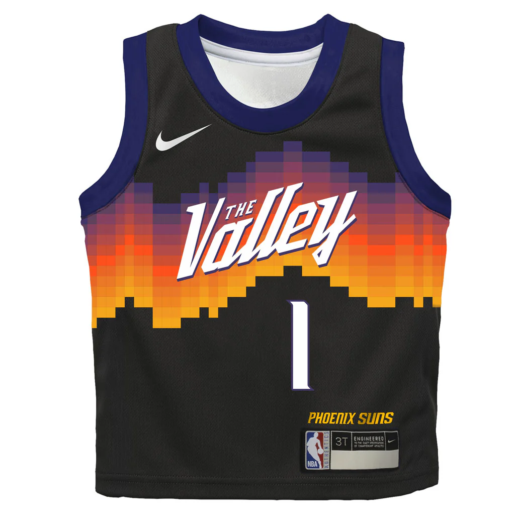 NBA Phoenix Suns Devin Booker Kids Nike 2025-26 City Edition Replica Jersey - Black - Image 2