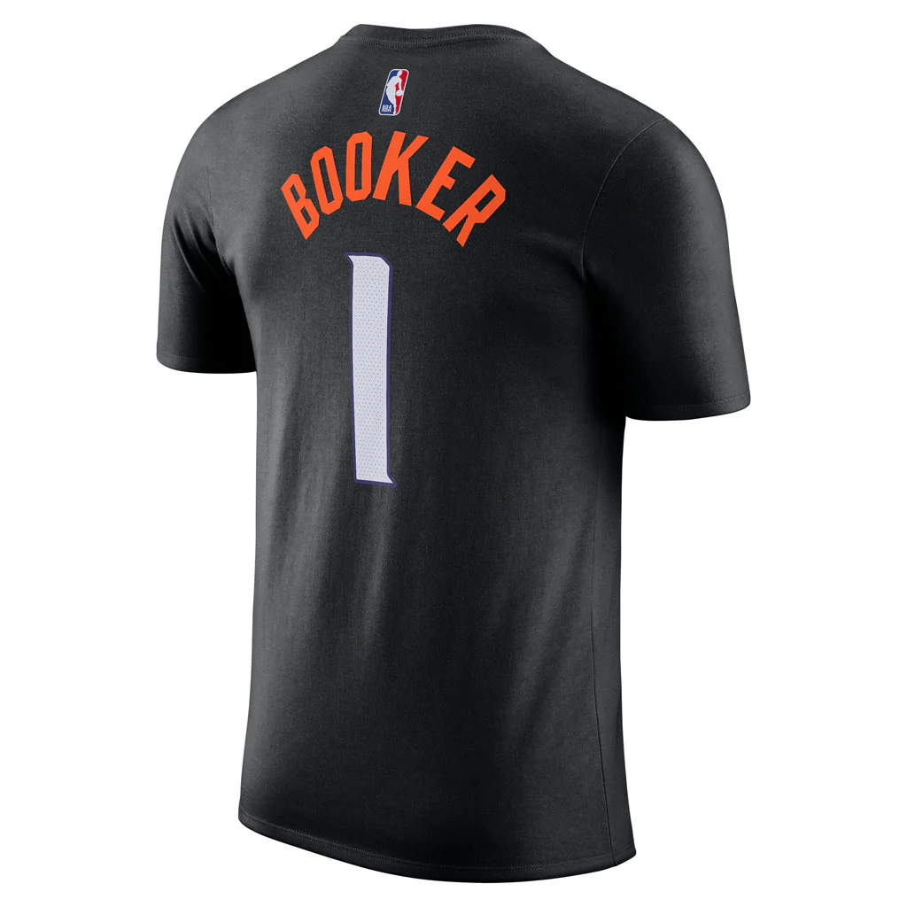 NBA Phoenix Suns Devin Booker Nike 2025-26 City Edition Name & Number T-Shirt - Black - Image 3