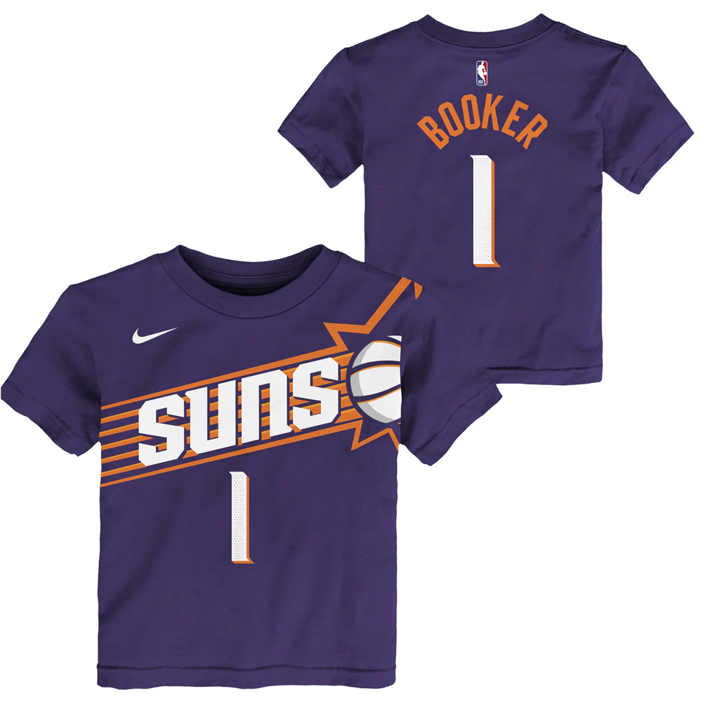 NBA Phoenix Suns Devin Booker Toddler Nike Icon Name & Number T-Shirt - Purple