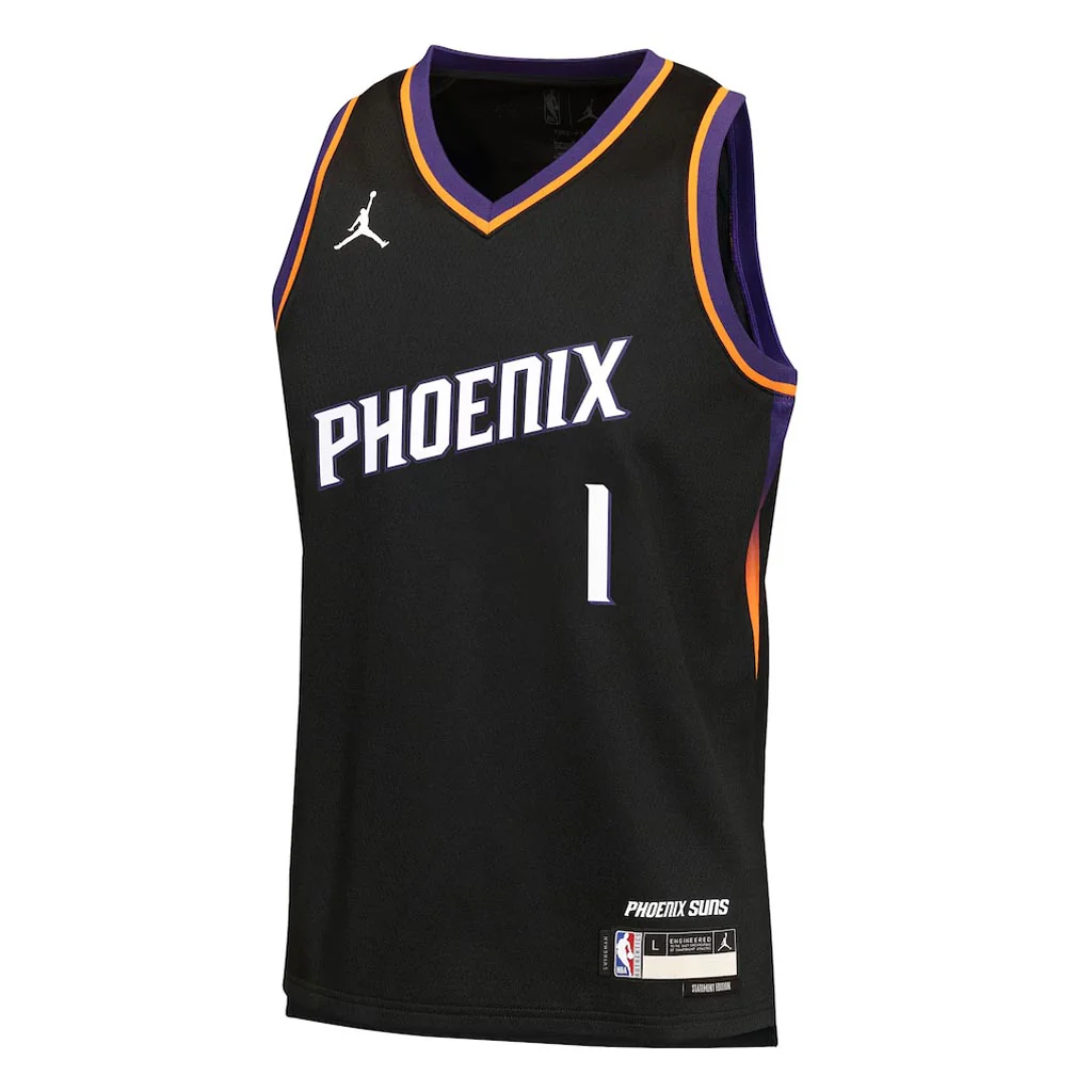 NBA Phoenix Suns Devin Booker Youth Jordan 2025-26 Statement Swingman Jersey - Black - Image 2