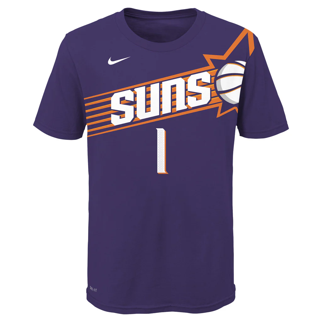 NBA Phoenix Suns Devin Booker Youth Nike Icon Name & Number T-Shirt - Purple - Image 2