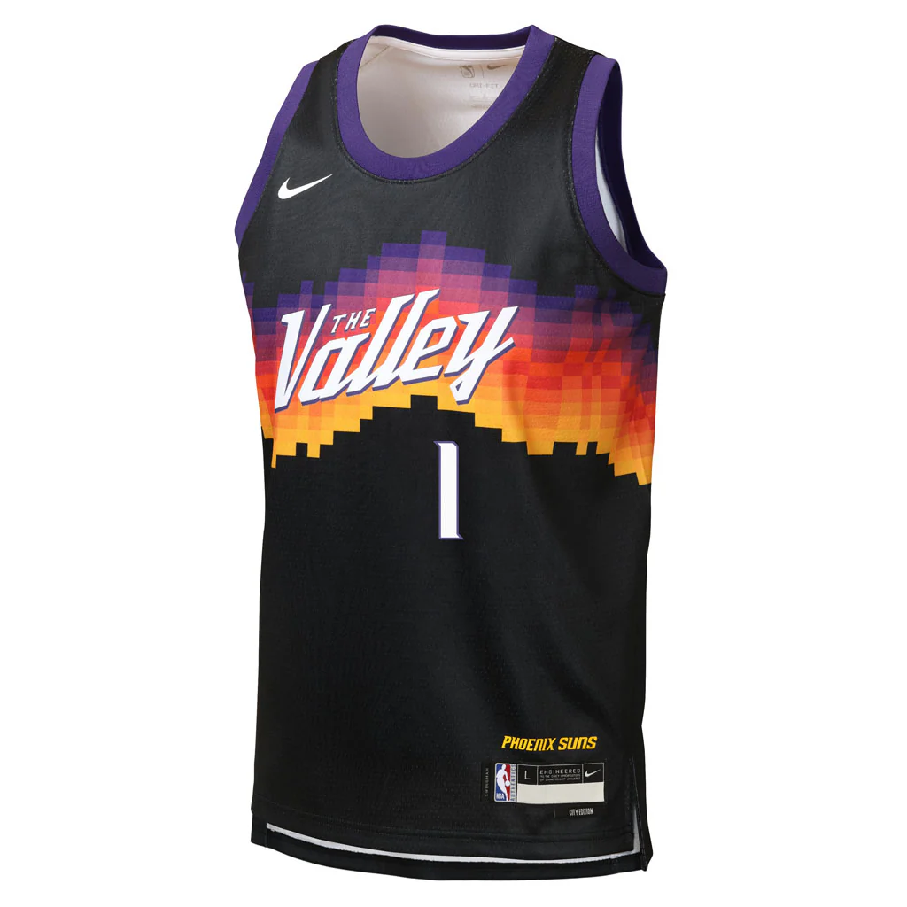 NBA Phoenix Suns Devin Booker Youth Nike 2025-26 City Edition Swingman Jersey - Black - Image 2