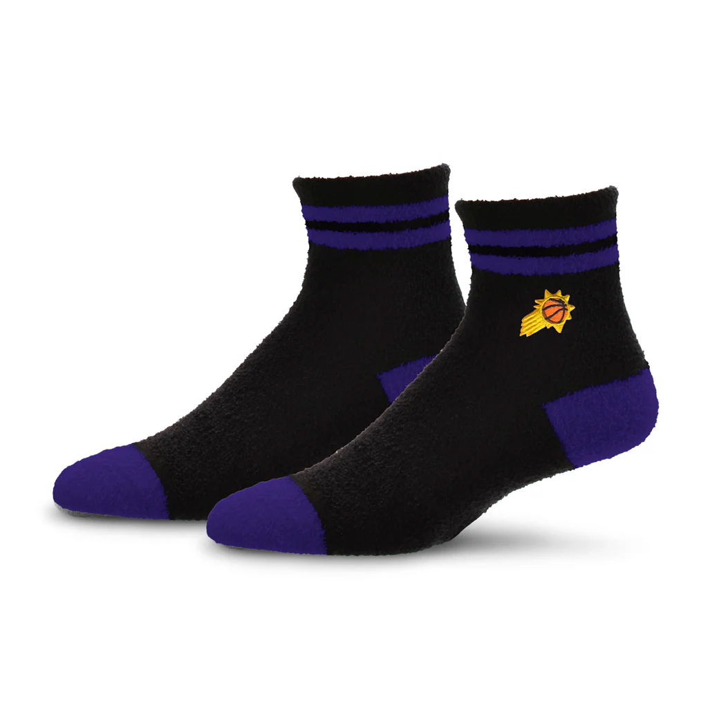 NBA Phoenix Suns For Bare Feet Stripe Cozy Socks - Black