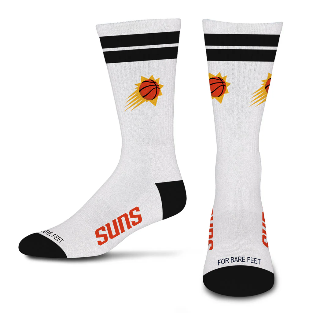 NBA Phoenix Suns For Bare Feet White Stripes Socks - White
