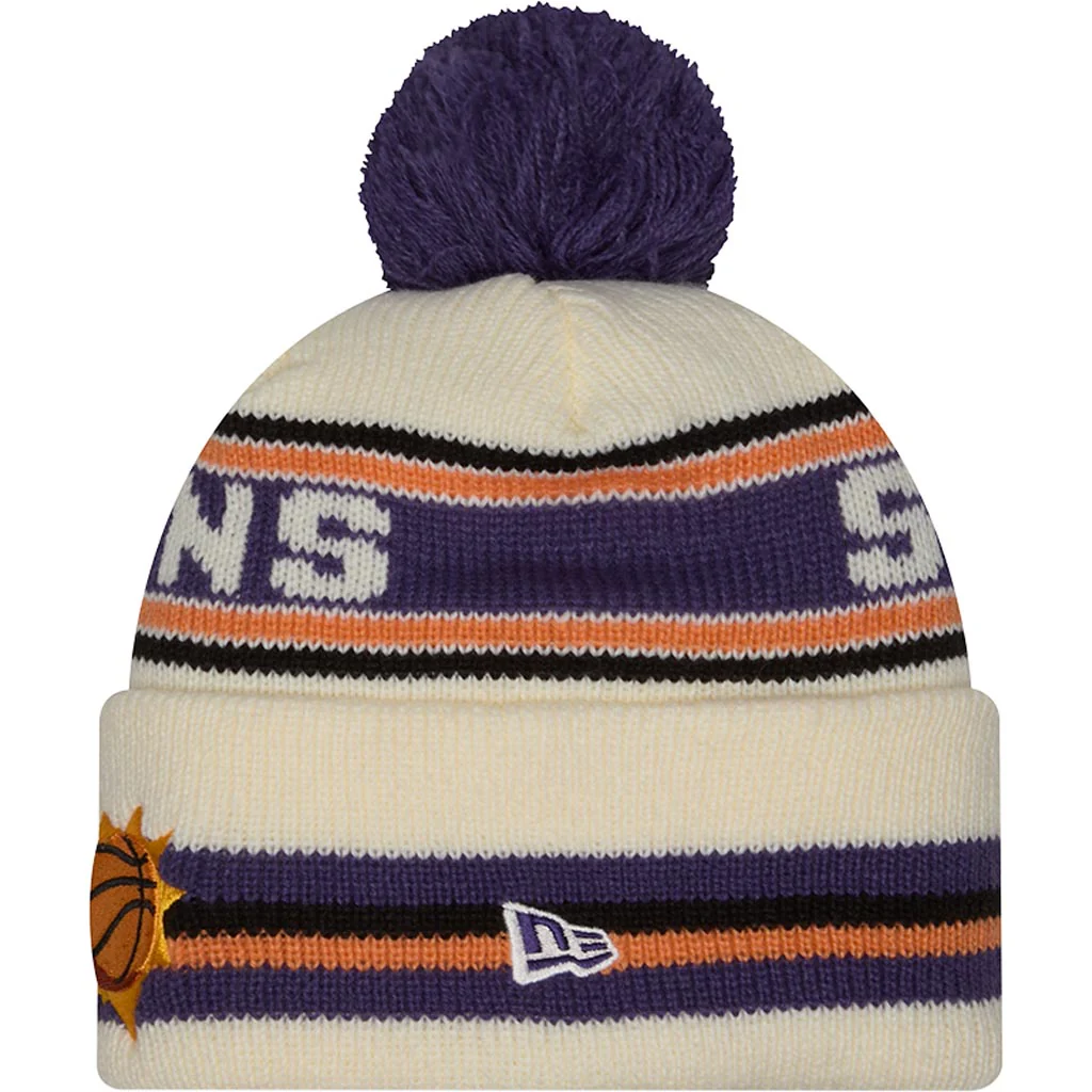 NBA Phoenix Suns New Era Classic Knit Beanie Hat - Cream - Image 2