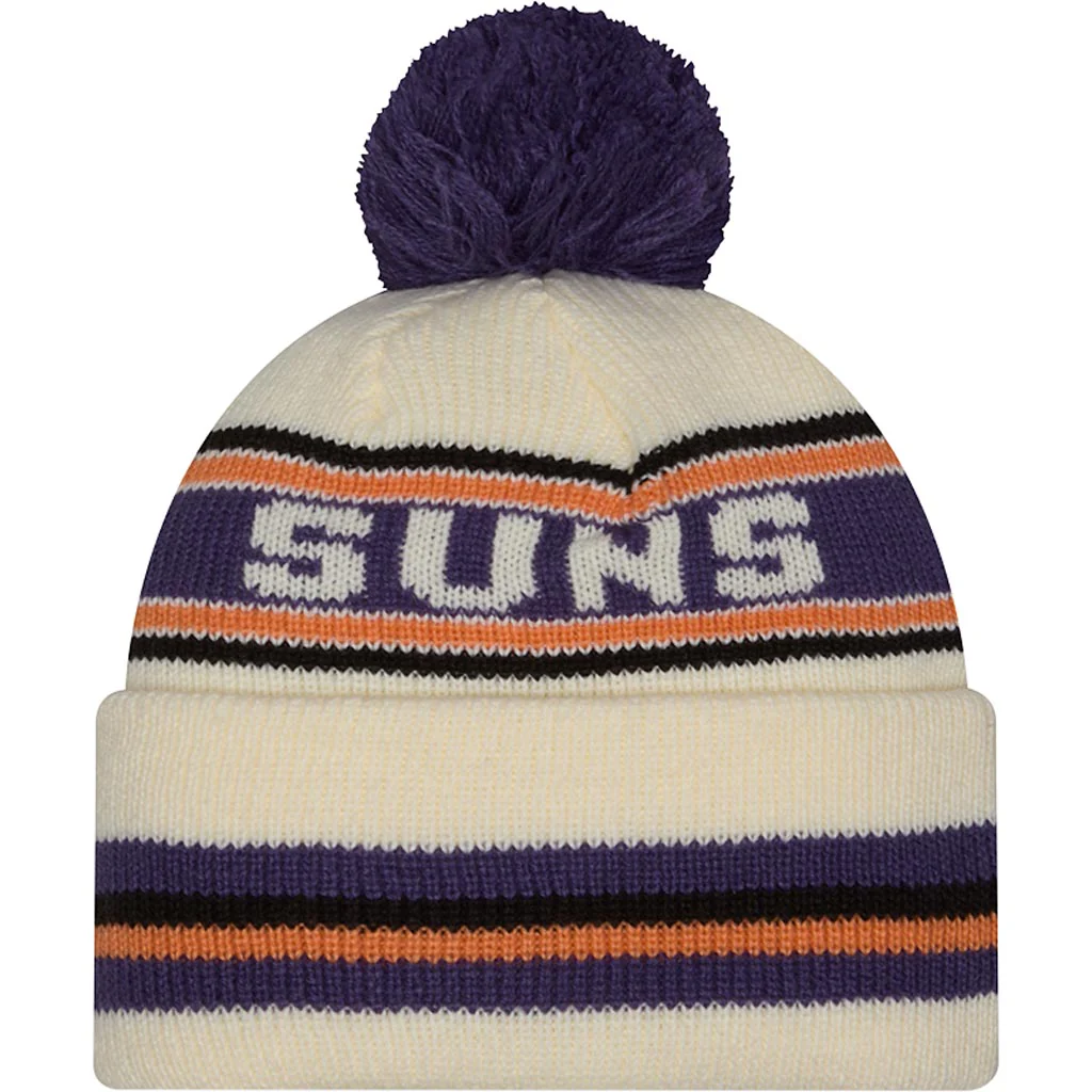 NBA Phoenix Suns New Era Classic Knit Beanie Hat - Cream - Image 3