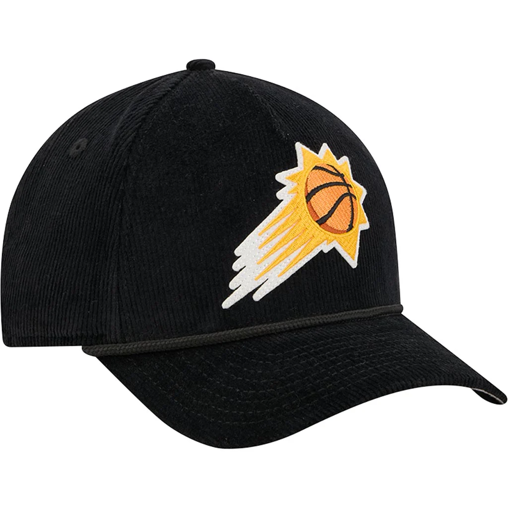 NBA Phoenix Suns New Era Corduroy 9FORTY A-Frame M-Crown Snapback Hat - Black - Image 2