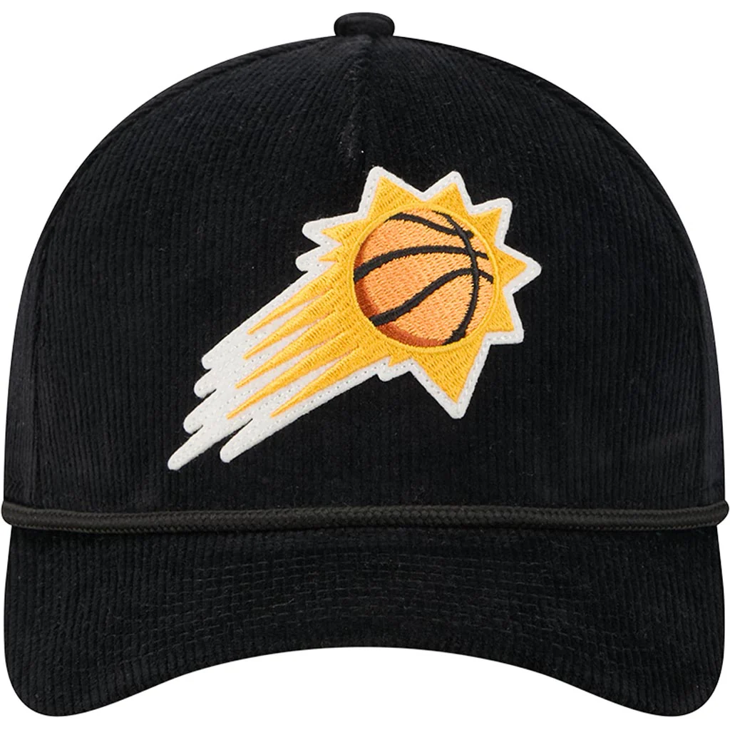 NBA Phoenix Suns New Era Corduroy 9FORTY A-Frame M-Crown Snapback Hat - Black - Image 3