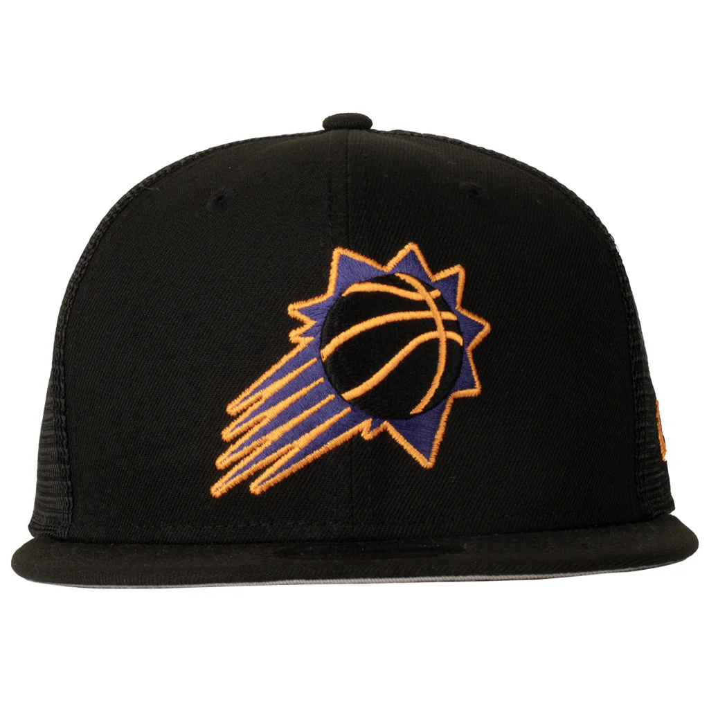 NBA Phoenix Suns New Era Shadowline 9FIFTY Snapback Trucker Hat - Black - Image 2