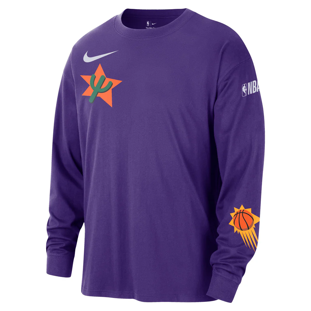 NBA Phoenix Suns Nike 2024/25 City Edition Max90 Long Sleeve T-Shirt - Image 2