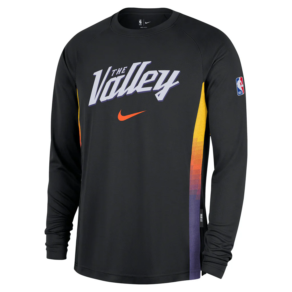 NBA Phoenix Suns Nike 2025-26 City Edition Dri-FIT Long Sleeve T-Shirt - Black - Image 2