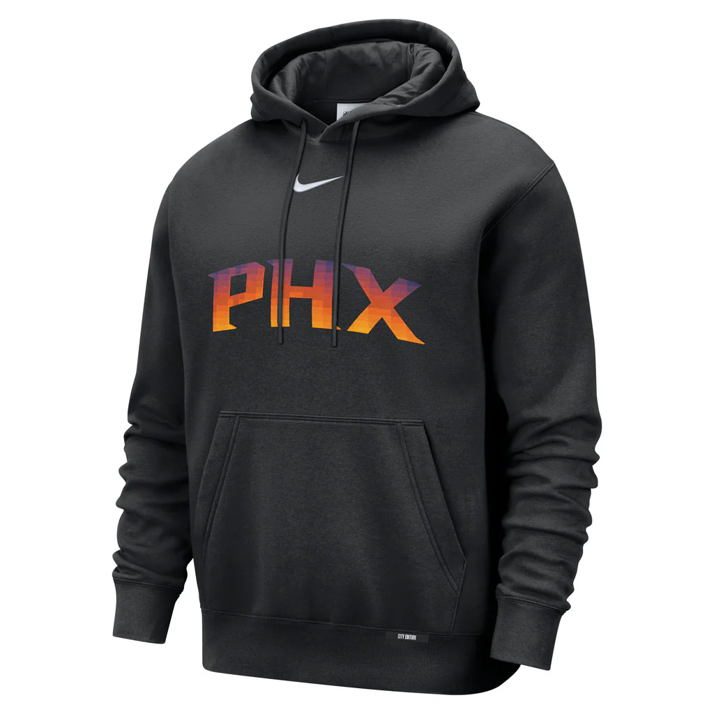 NBA Phoenix Suns Nike 2025-26 City Edition Logo Club Pullover Hoodie - Black - Image 2