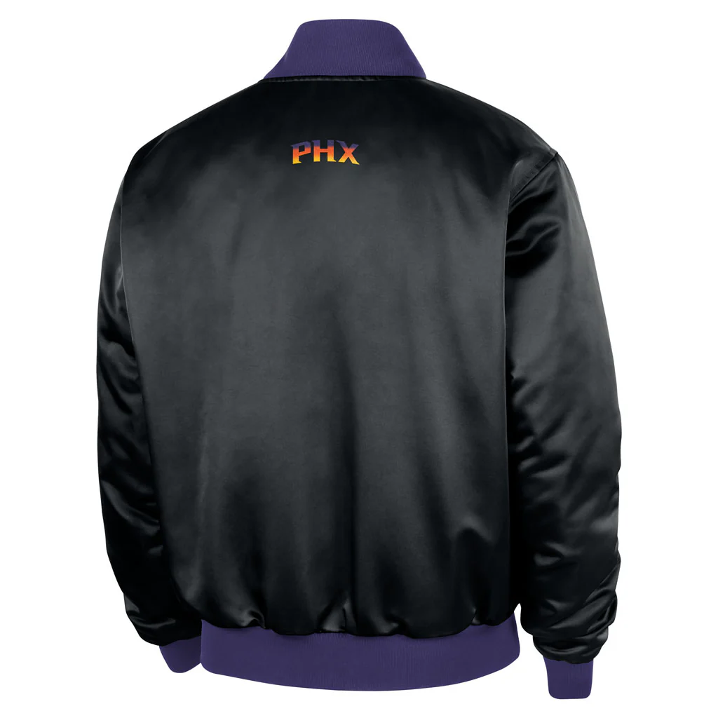 NBA Phoenix Suns Nike 2025-26 City Edition Premium Bomber Jacket - Black - Image 3