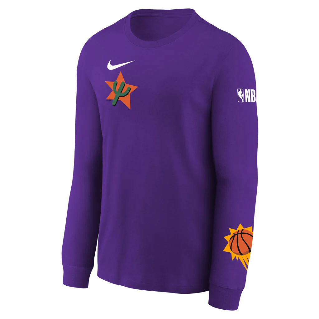 NBA Phoenix Suns Youth Nike City Edition 2024/25 M90 Long Sleeve T-Shirt - Image 2