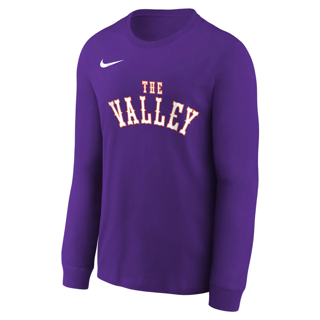 NBA Phoenix Suns Youth Nike City Edition 2024/25 Wordmark Long Sleeve T-Shirt - Image 2