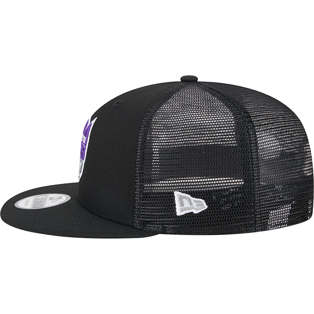 NBA Sacramento Kings New Era OTC Trucker 9FIFTY Snapback Hat - Black - Image 4