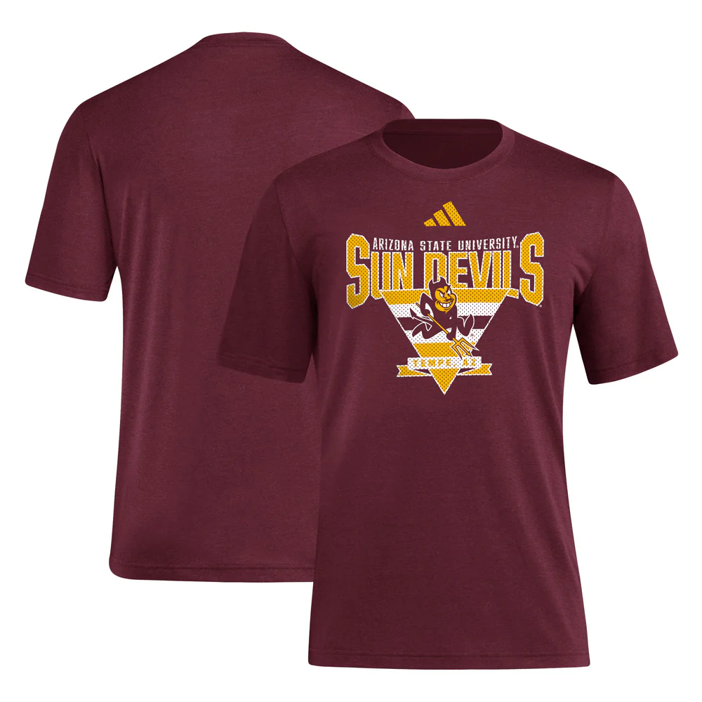 NCAA Arizona State Sun Devils adidas Locker Trilateral T-Shirt - Maroon