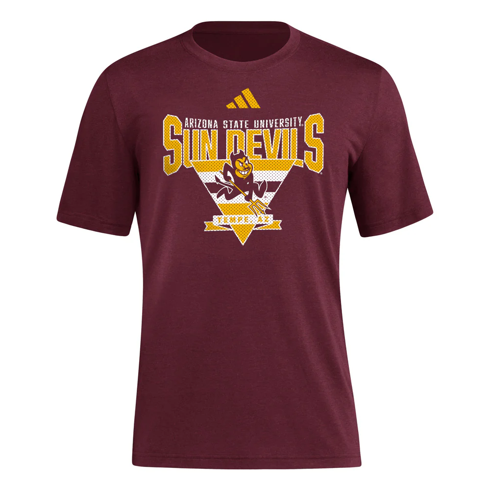 NCAA Arizona State Sun Devils adidas Locker Trilateral T-Shirt - Maroon - Image 2