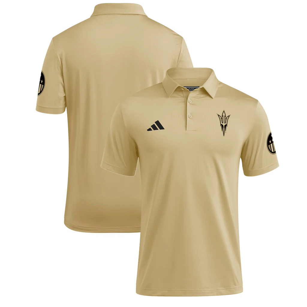 NCAA Arizona State Sun Devils adidas Salute to Service Solid Polo - Sand