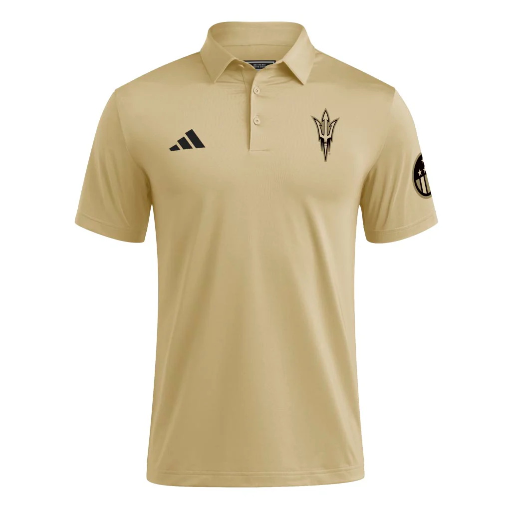 NCAA Arizona State Sun Devils adidas Salute to Service Solid Polo - Sand - Image 2