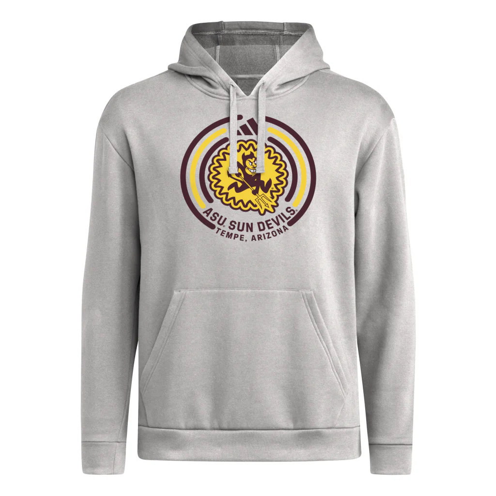 NCAA Arizona State Sun Devils adidas Strategy Fleece Pullover Hoodie - Gray - Image 2