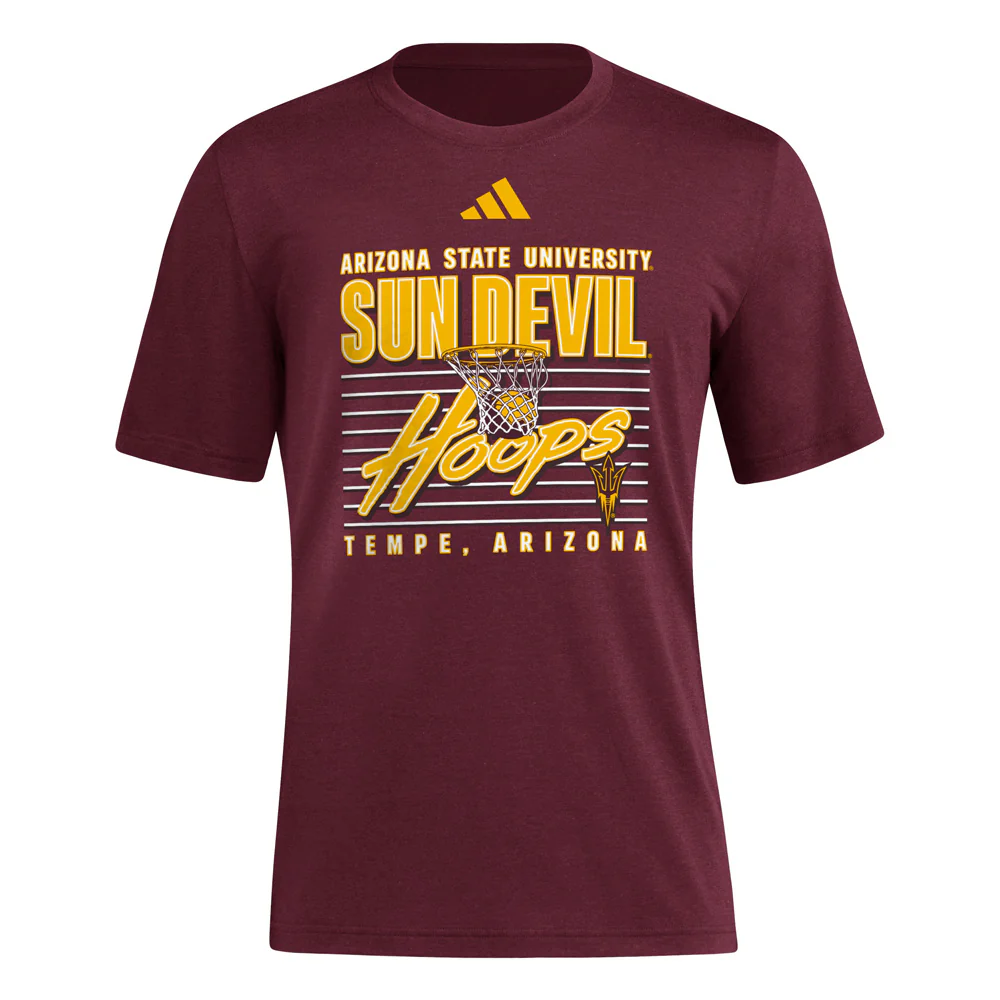 NCAA Arizona State Sun Devils adidas Swish T-Shirt - Maroon - Image 2